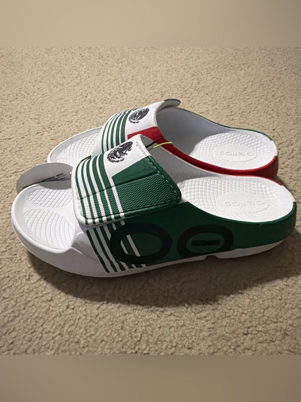OOFOS Men’s Size 7 OOAHH Sport Flex Limited Edition MEXICO Flag Slides Shoes New